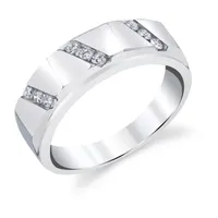 7.5MM 1/ CT. T.W. Mined White Diamond 10K White Gold Wedding Band