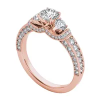 1 1/5 CT.T.W. Natural Round Diamond 14K Gold 3-Stone Ring