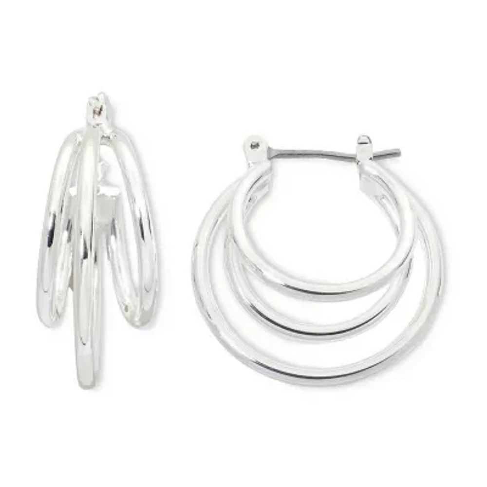 Mixit Hypoallergenic Silver Tone Hoop Earrings