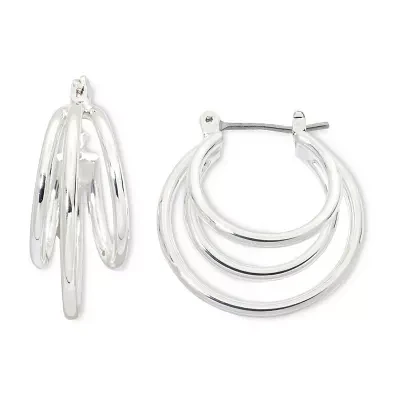 Mixit Hypoallergenic Silver Tone Hoop Earrings