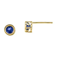 Genuine Blue Sapphire 14K Yellow Gold Earrings