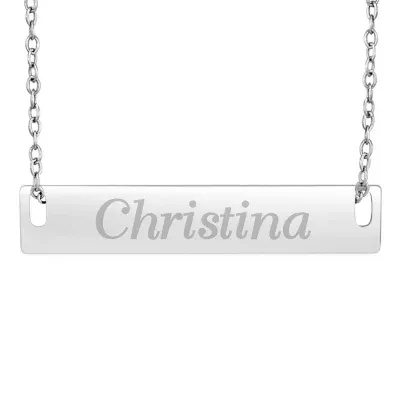 Personalized Sterling Silver Name Bar Necklace