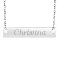 Personalized Sterling Silver Name Bar Necklace