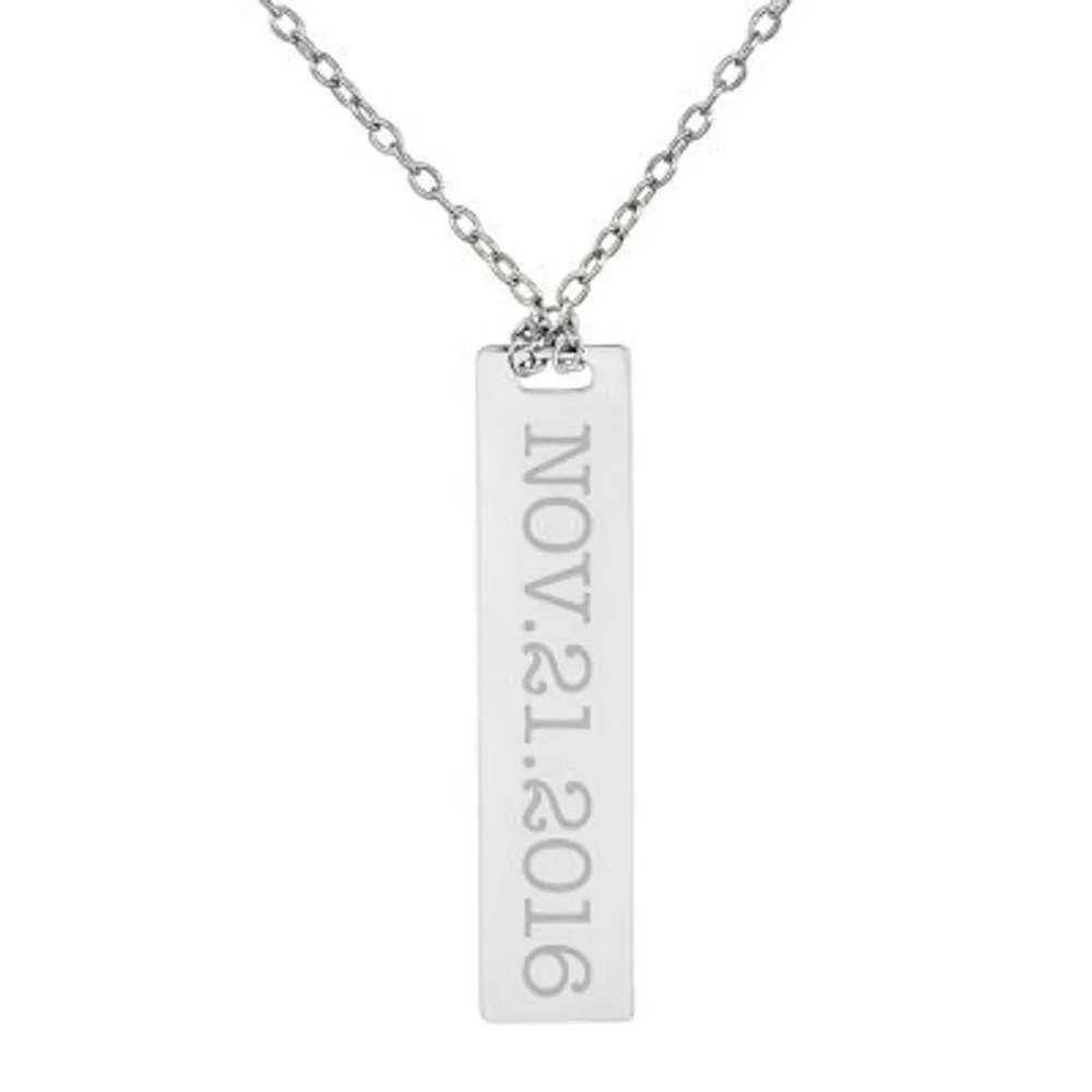 Personalized Sterling Silver Date Dog Tag