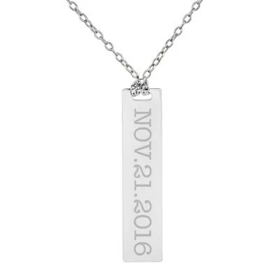 Personalized Sterling Silver Date Dog Tag