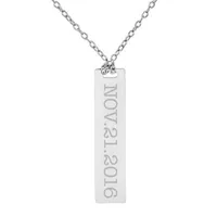 Personalized Sterling Silver Date Dog Tag