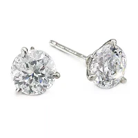 DiamonArt® Sterling Silver 3 CT. T.W. Cubic Zirconia Stud Earrings