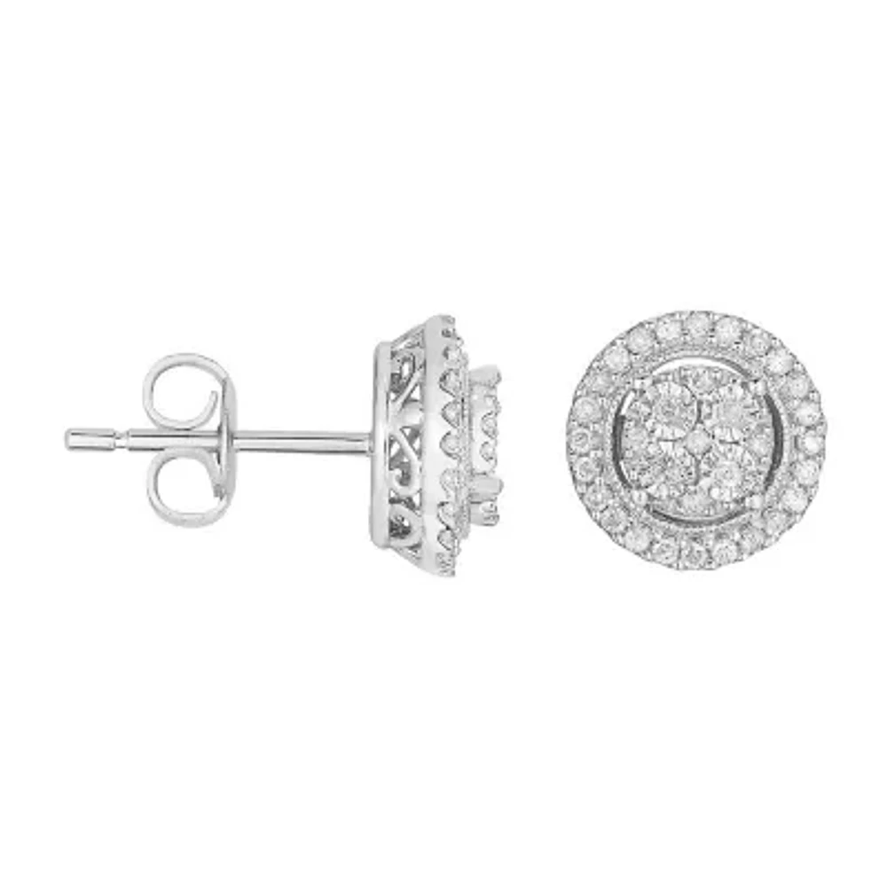 TruMiracle® 1/4 CT.T.W. Natural Diamond Round Sterling SIlver Earrings