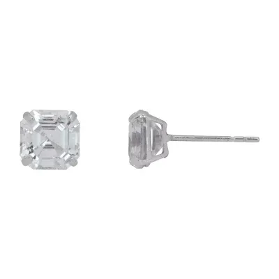 Toc 2 1/2 CT. White Cubic Zirconia 10K White Gold 7mm Stud Earrings
