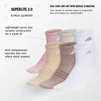 adidas Superlite 6 Pair Quarter Ankle Socks Womens