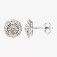 1/4 CT. T.W. Natural White Diamond 10K Gold Sterling Silver 8.7mm Stud Earrings