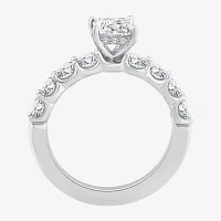 Signature By Modern Bride (F / Vs2) Womens 2 CT. T.W. Lab Grown White Diamond 10K Gold Side Stone Engagement Ring