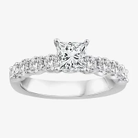 Signature By Modern Bride (F / Vs2) Womens 2 CT. T.W. Lab Grown White Diamond 10K Gold Side Stone Engagement Ring