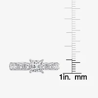 Signature By Modern Bride (F / Vs2) Womens 2 CT. T.W. Lab Grown White Diamond 10K Gold Side Stone Engagement Ring