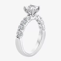 Signature By Modern Bride (F / Vs2) Womens 2 CT. T.W. Lab Grown White Diamond 10K Gold Side Stone Engagement Ring