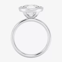 F / Si1) Womens 3 CT. Lab Grown White Diamond 10K Gold Oval Solitaire Engagement Ring