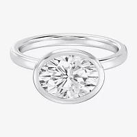 F / Si1) Womens 3 CT. Lab Grown White Diamond 10K Gold Oval Solitaire Engagement Ring