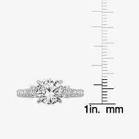 Love Lives Forever (F / Vs2) Womens 2 1/2 CT. T.W. Lab Grown White Diamond 10K Gold Round Side Stone Eternity Engagement Ring
