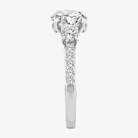 Love Lives Forever (F / Vs2) Womens 2 1/2 CT. T.W. Lab Grown White Diamond 10K Gold Round Side Stone Eternity Engagement Ring