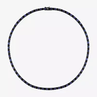 Mens Lab Created Sapphire Sterling Silver Tennis Necklaces