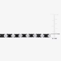 Mens Lab Created Black & White Sapphire Sterling Silver Tennis Necklaces