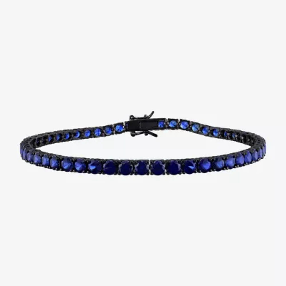 Lab Created Blue Sapphire Sterling Silver 9 Inch Tennis Bracelet