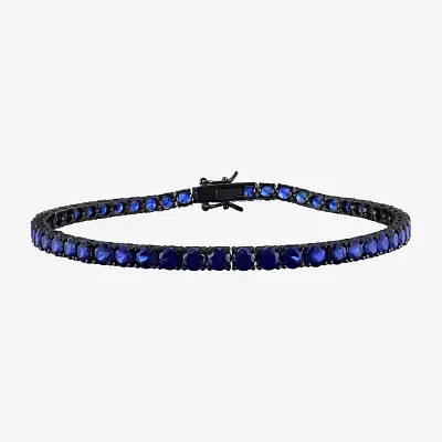 Lab Created Blue Sapphire Sterling Silver 9 Inch Tennis Bracelet