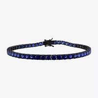Lab Created Blue Sapphire Sterling Silver 9 Inch Tennis Bracelet