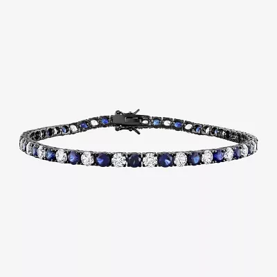 Lab Created Multi Color Sapphire Sterling Silver 9 Inch Tennis Bracelet