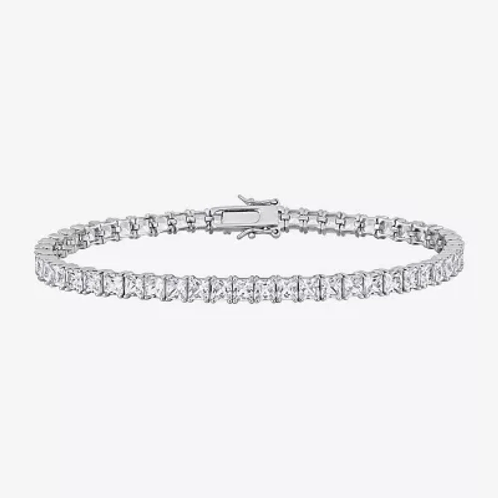 Lab Created White Sapphire Sterling Silver 9 Inch Tennis Bracelet