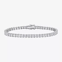 Lab Created White Sapphire Sterling Silver 9 Inch Tennis Bracelet