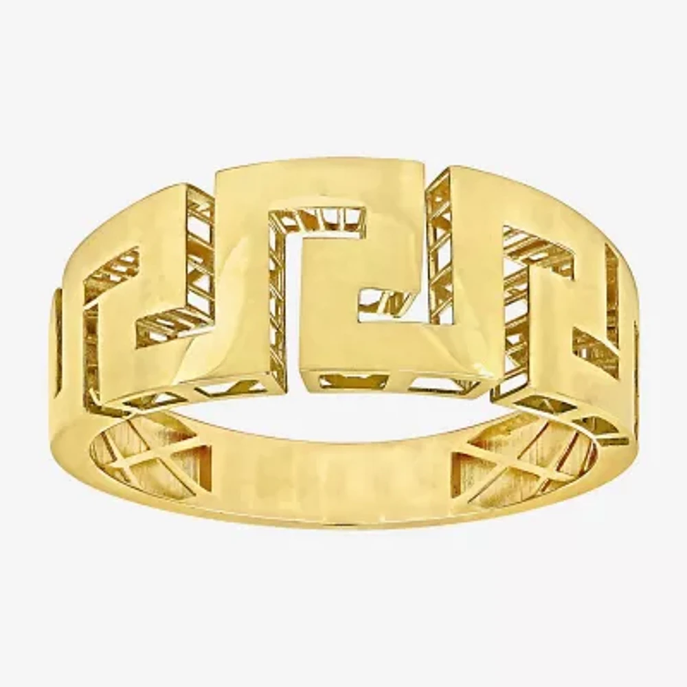 Greek Key Mens 14K Gold Fashion Ring