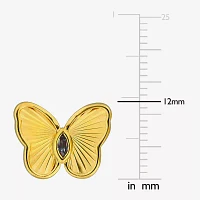 Lab Created Purple Alexandrite 18K Gold Over Silver 12mm Butterfly Stud Earrings