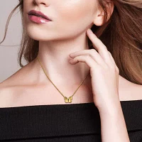 Womens Lab Created Purple Alexandrite 18K Gold Over Silver Butterfly Pendant Necklaces