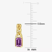 Genuine Purple Amethyst 14K Gold Drop Earrings