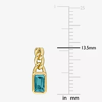 Genuine Blue Topaz 14K Gold Drop Earrings