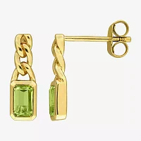 Genuine Red Peridot 14K Gold Drop Earrings