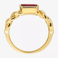 Womens Genuine Red Garnet 10K Gold Cocktail Ring