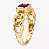 Womens Genuine Red Garnet 10K Gold Cocktail Ring