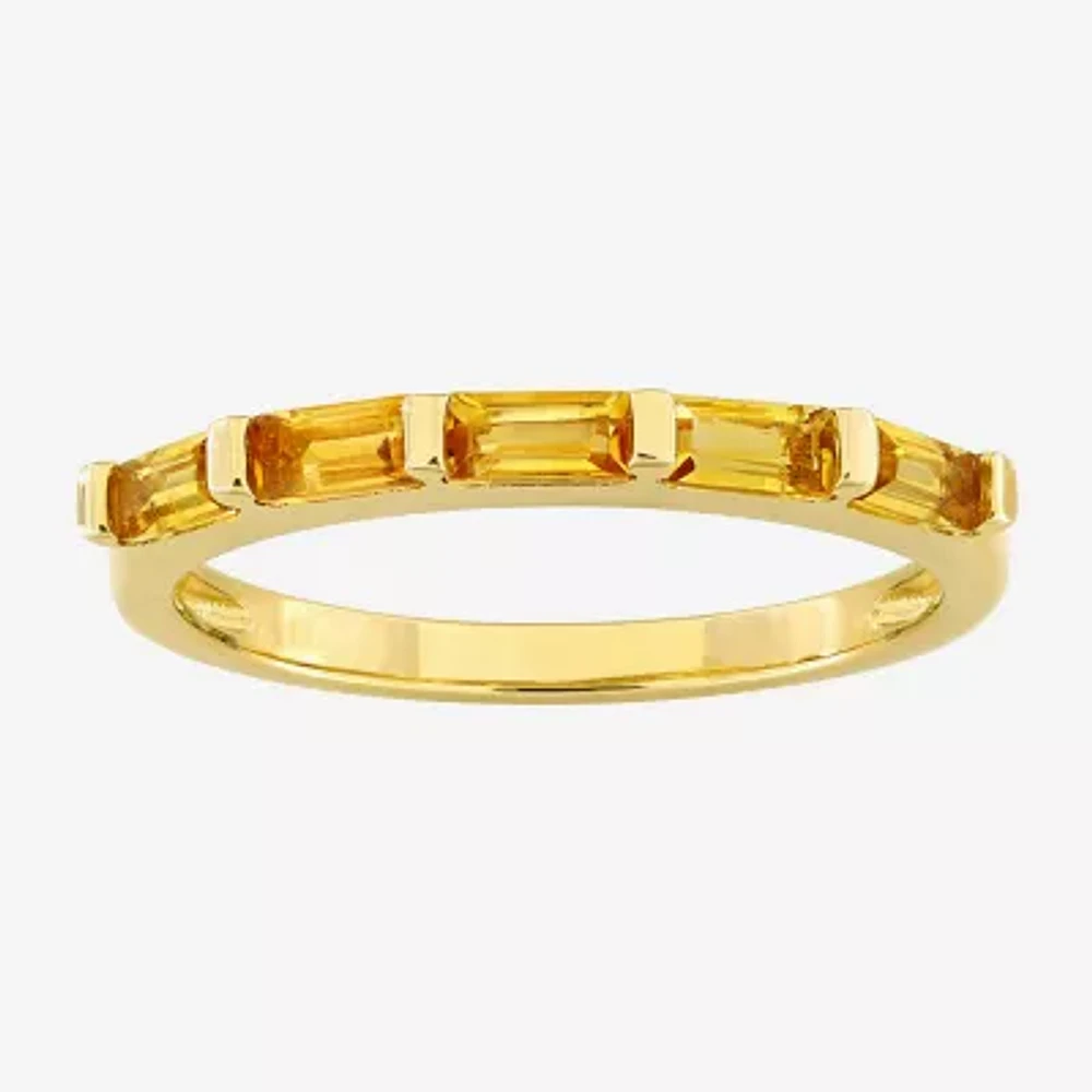 Womens Genuine Yellow Citrine 10K Gold Cocktail Ring
