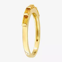 Womens Genuine Yellow Citrine 10K Gold Cocktail Ring
