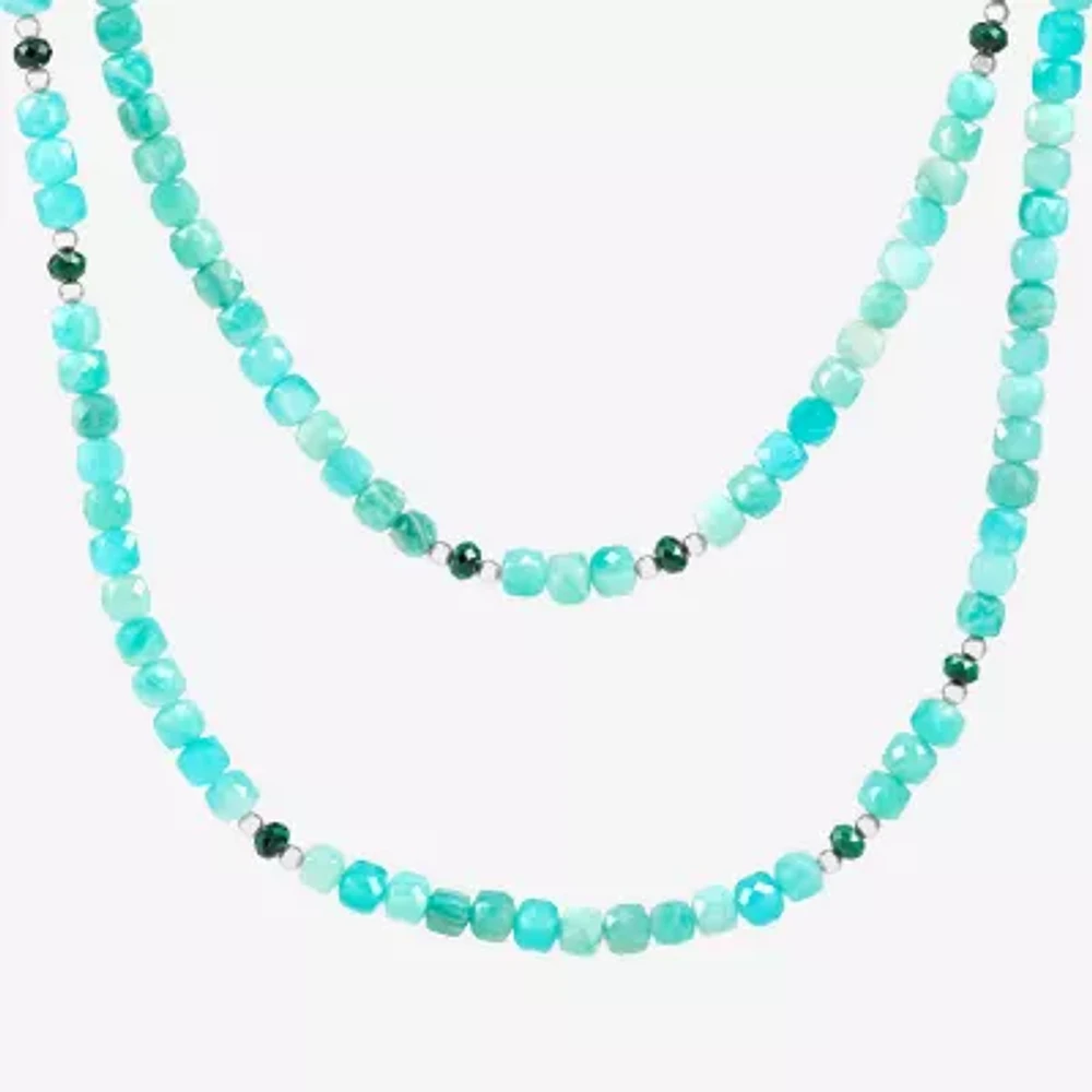 Silpada Womens Green Amazonite Sterling Silver Beaded Necklace