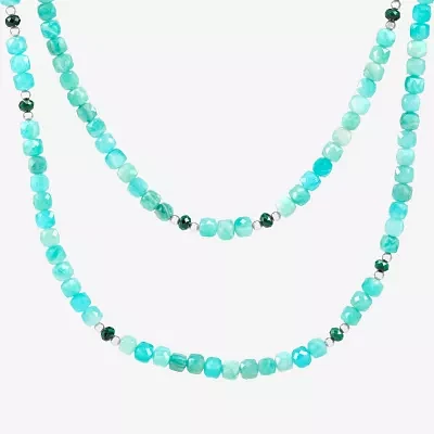 Silpada Womens Green Amazonite Sterling Silver Beaded Necklace