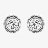 Silpada Cubic Zirconia Sterling Silver 12.1mm Round Stud Earrings