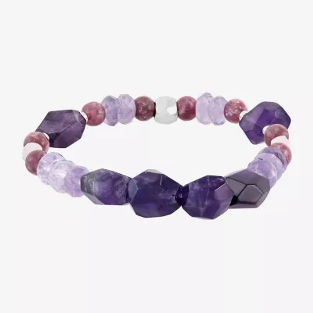 Silpada Purple Stone Sterling Silver Beaded Bracelet