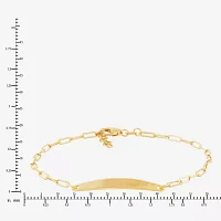 14K Gold 7.5 Inch Hollow Paperclip Id Bracelet