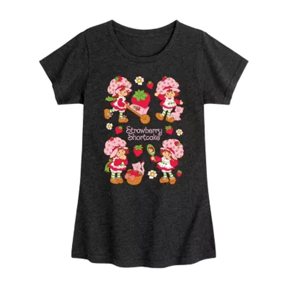 Big Girls Strawberry Shortcake Crew Neck Short Sleeve T-Shirt