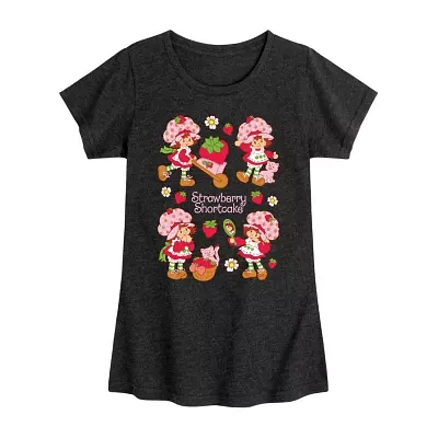 Big Girls Strawberry Shortcake Crew Neck Short Sleeve T-Shirt