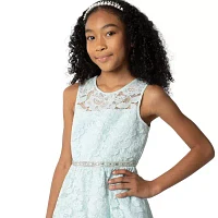 Rare Editions Big Girls Embellished Sleeveless Flower Girl Fit + Flare Dress