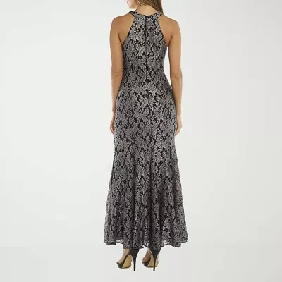 R & M Richards Lace Womens Sleeveless Evening Gown